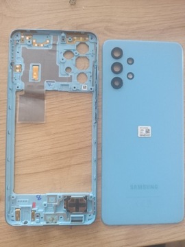 Ramka niebieska i plecy klapka do Samsung A32 