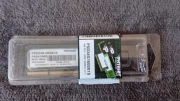 Pamięć Patriot DDR3 SO-DIMM 4GB 1600MHz WYPRZEDAŻ