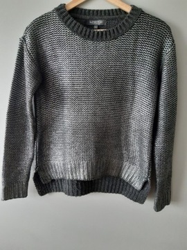 Sweter srebrny sweter vintage dzianina S/M 36 38