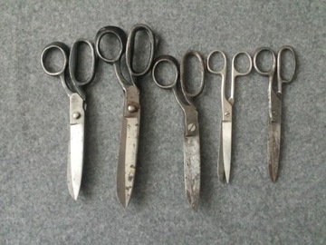 Zestaw 5 krawieckich nożyczek GERLACH + jedne stare inne 