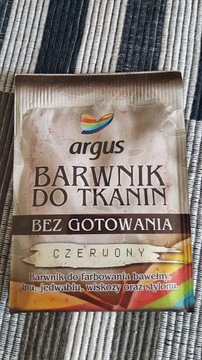 Barwnik do tkanin czerwony bez gotowania ARGUS