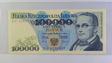 Polska 100000 złotych 1990 UNC Moniuszko seria BA