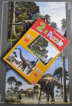 2x PUZZLE * DINOZAURY * 165 el. & 300el.