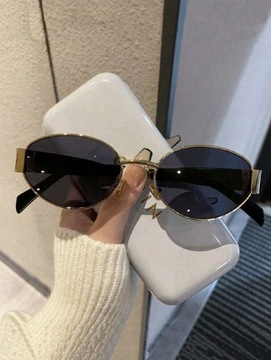Złote okulary przeciwsłoneczne vintage