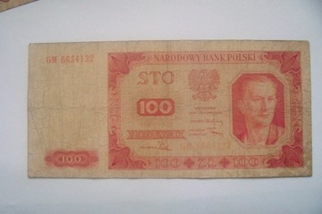 Polska Banknot PRL 100 zł.1948 r. seria GM