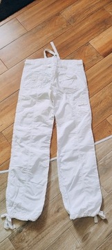 Super spodnie na lato białe spadochronki b.young