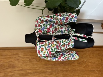 Zara M 38 bluzka w kwiaty wiązana z tylu troczki