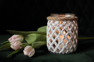 Lampion ze słoika na świeczkę lub wazon na kwiaty 