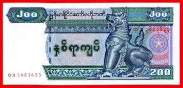 200 KYATS Myanmar 2004 rok P-78a stan UNC