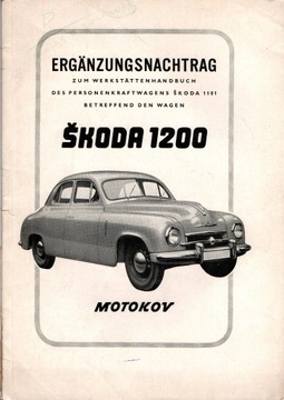 Suplement do instrukcji obsługi Škoda 1200 Sedan 