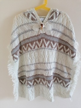 Ponczo sweter r. 128-134