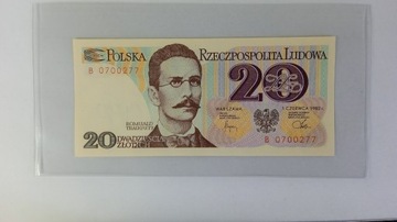 Polska 20 złotych 1982 UNC Traugutt seria B