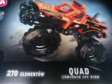 Zestaw klocki QUAD 270 elefun z silnikiem samochód  off road 