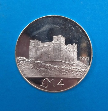 Malta 4 liry 1975, wieża św. Agaty, srebro 0,987