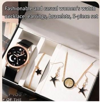 Damski modny zegarek księżycowy i dodatki