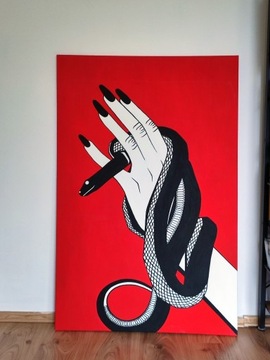 Red Snake- Akryl, płótno,115 x 75 cm Młoda Sztuka!