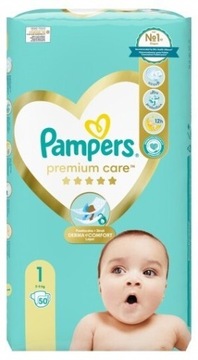 Pampers Premium Care 1 50 sztuk (2-5 kg) pieluszki jednorazowe 