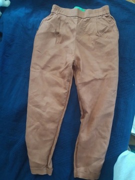 Lniane spodnie rude XS UNITED COLORS OF BENETTON