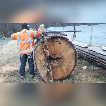 Przecieranie drewna u klienta ,tartak obwoźny 