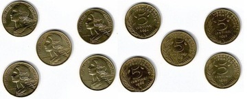 5 centimes różne roczniki
