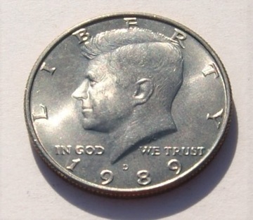 1/2 dolar 1989 D half dollar Kennedy Stan!!!