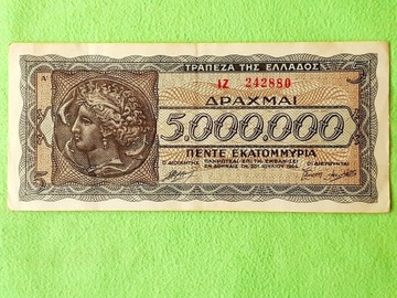 5 MILIONÓW DRACHM 1944 GRECJA