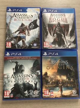 4 x ASSASSIN’S : gry na PS4, stan bardzo dobry