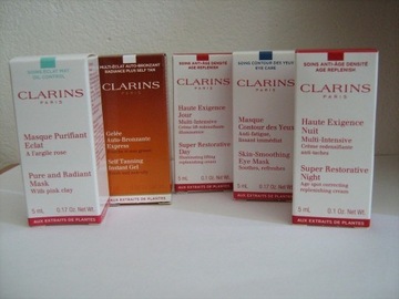 Clarins zestaw 5 szt- kremy maski samoopalacz 