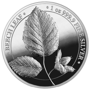 2023 -liść buku 1oz Silver Proof Germania Mint