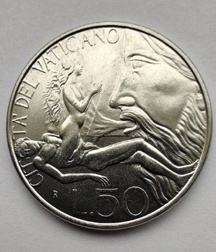 WATYKAN JP II 50 Lire 1988 okołoMENNICZA