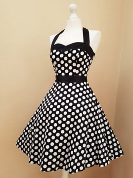 Sukienka rozkloszowana inspirowana stylem lata 50 