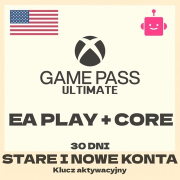 XBOX GAME PASS ULTIMATE EA PLAY CORE MIESIĄC KONSOLA KOMPUTER 30 DNI