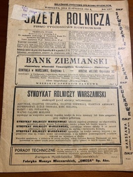 Gazeta Rolnicza  No 4.   1925 r