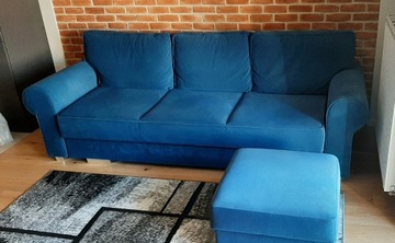 Sofa rozkładana BUKIET + Pufa LONDON MIAMI MONTANA