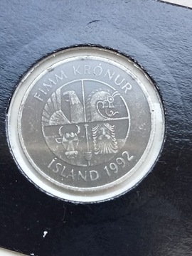 Islandia 5 koron 1992 r