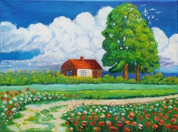 Wiosenna radość, olej na płótnie 40 x 30 cm