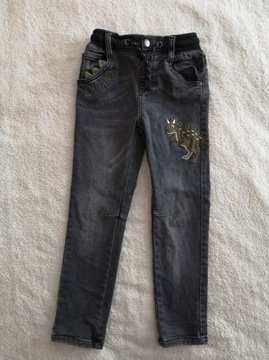 Spodnie jeansy na gumie TU 116 - 122 dinozaur