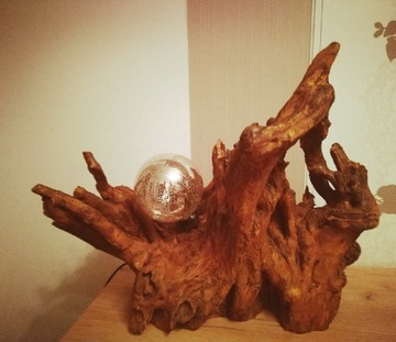 Lampa z naturalnego korzenia. Handmade Wooden Lamp