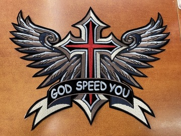 Aplikacja naszywka motor God Speed You harley