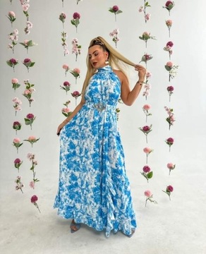 Sukienka maxi kwiatowy print Glamour nowość 