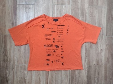 T-shirt pomarańczowy Reserved YFL