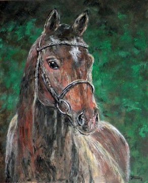 Obraz olejny KASZTAN 60x50 koń
