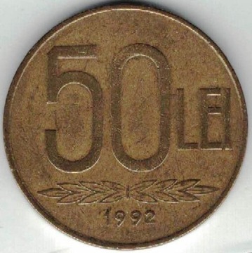 Rumunia 50 lei lejów 1992 26,1 mm  nr 2