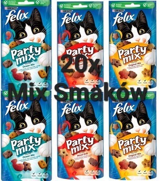 Felix Party Mix 20x + GRATIS, Przysmak Purina Kot 
