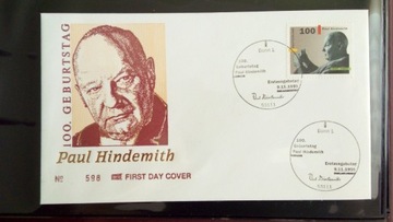 FDC Niemcy 1995 Paul Hindemich 100 rocznica