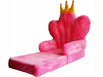 Rozkładany fotel z pluszu tron dla dziewczynki