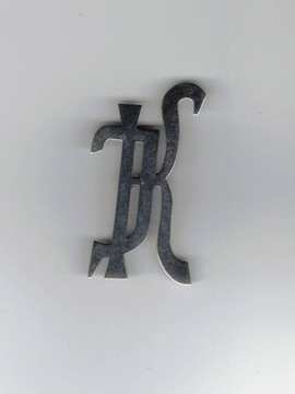 Broszka, przypinka monogram JK