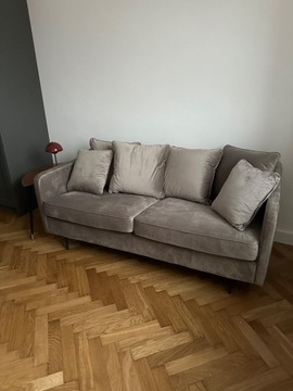 NOWA kanapa sofa welurowa beżowa szara na nóżkach