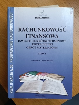 Rachunkowość finansowa część I - kwalifikacja A.36