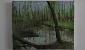 Obraz akrylowy 24 x 30 wiosenne mokradła 